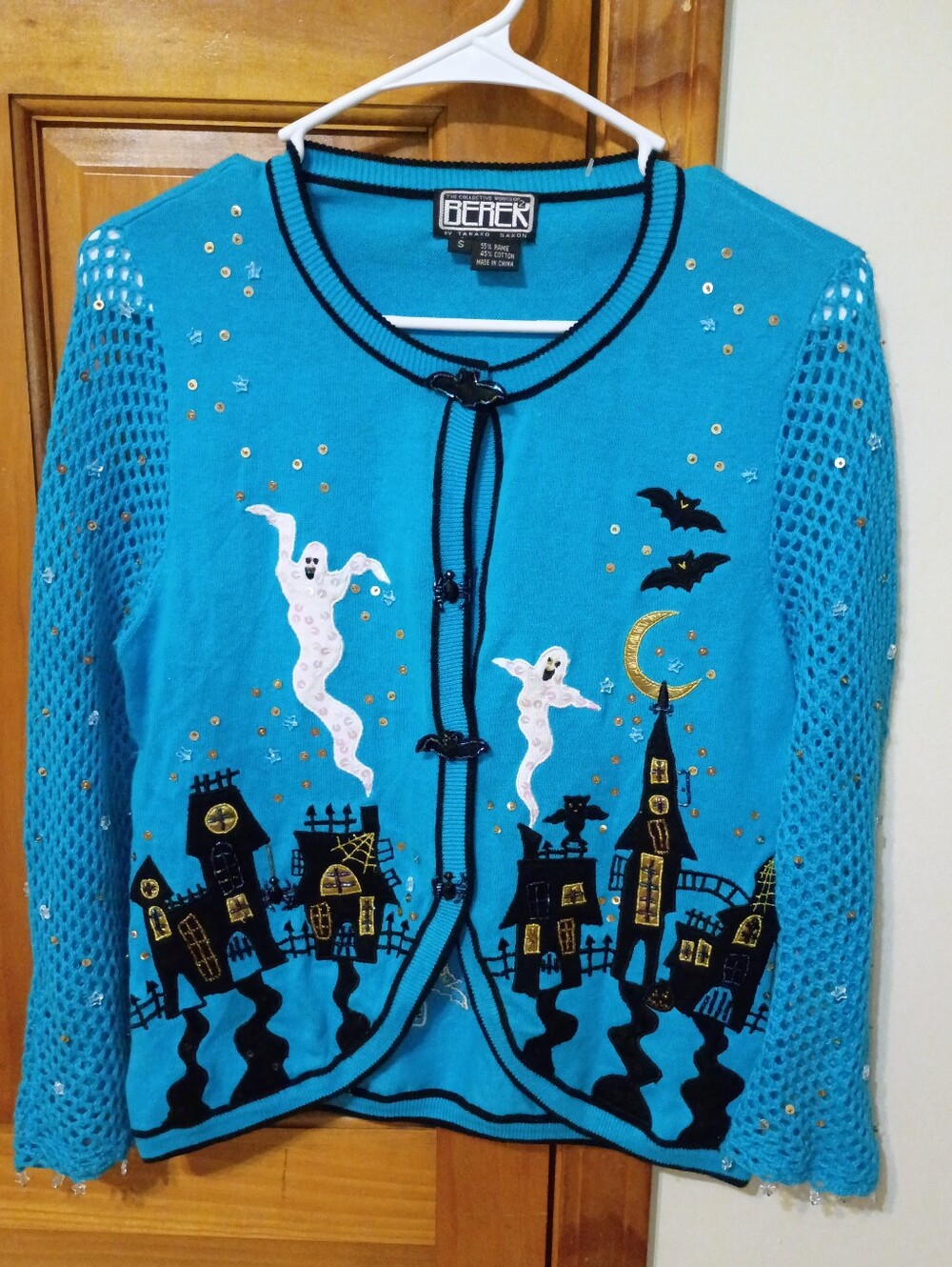 Vintage Berek Halloween Cardigan Sweater By Takako Sakon NEW